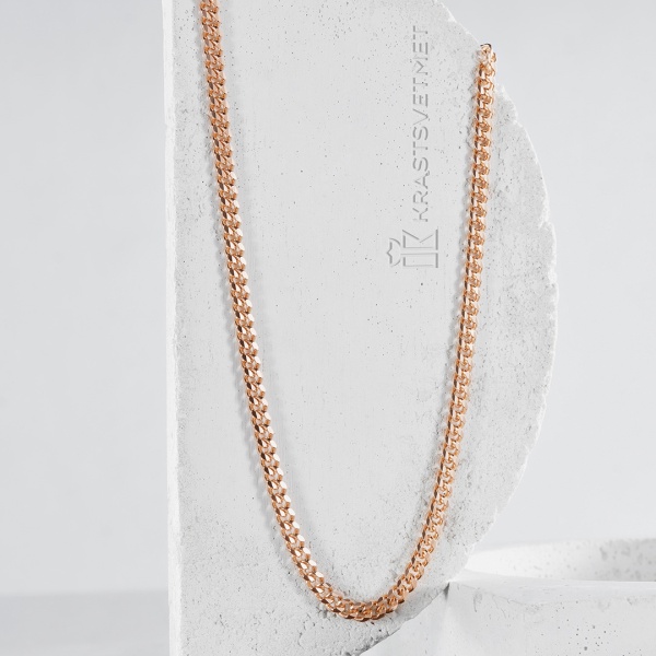 Цепь из красного золота 585, плетение «Панцирь»